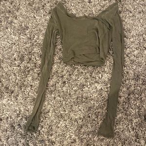 Urban outfitters dark green small cropped long sleeve